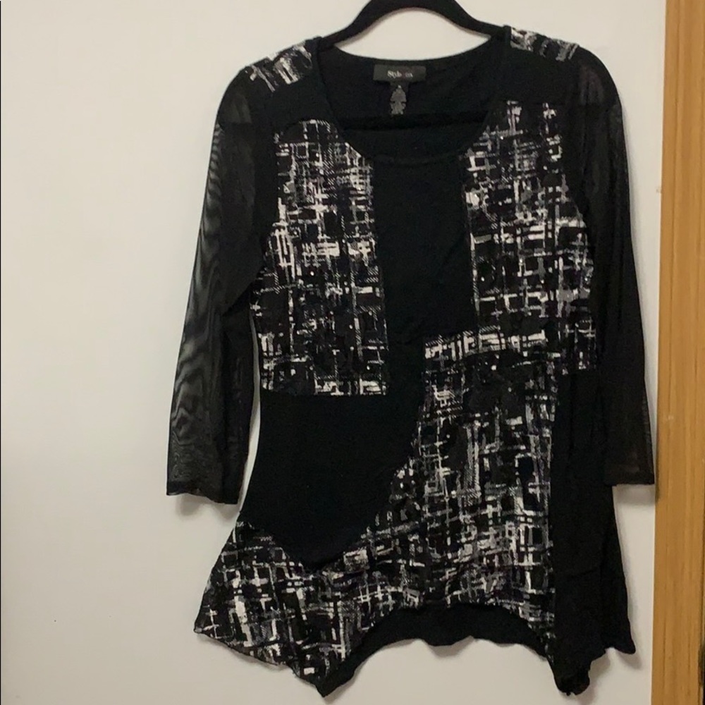 Fun black and white top